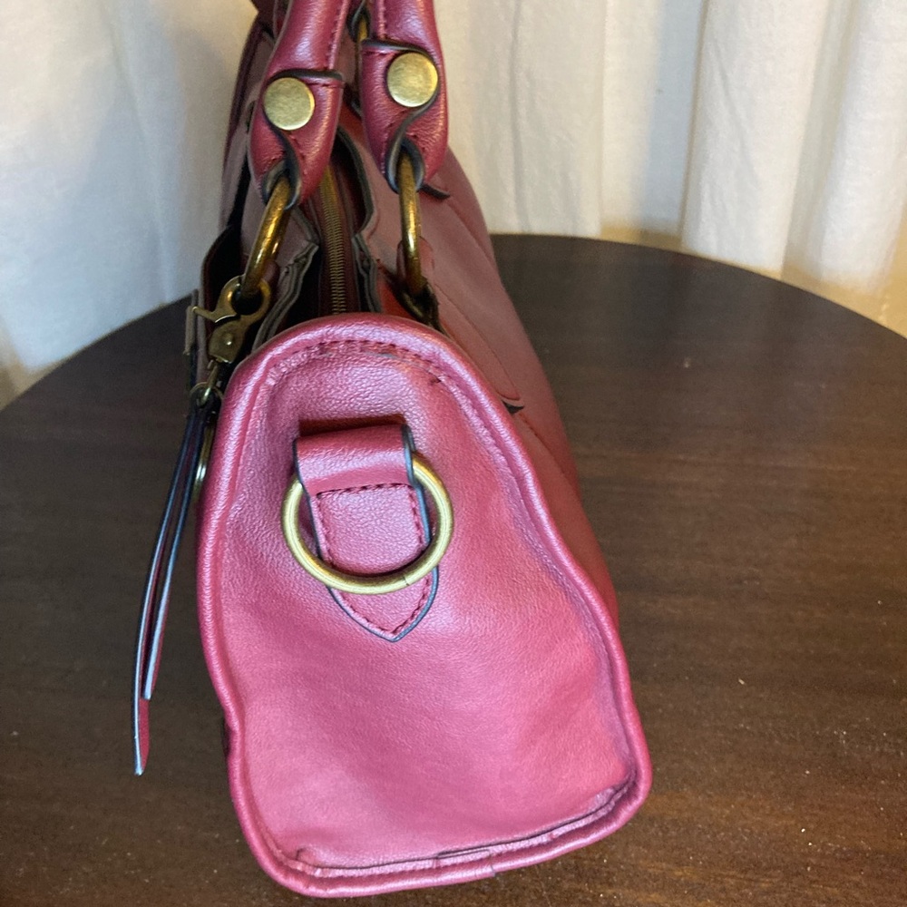 FRYE & Co VINTG BURGANDY Leather Handbag - Picture 10 of 10